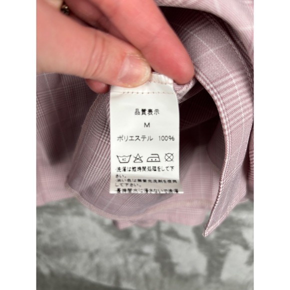 The Silhouette Pink Plaid Shirt Dress Dark Academia Heritage Tie Belt Pleated - Picture 9 of 16